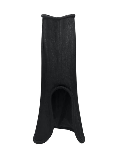 ANNAKIKI designer black slim skeet special-shaped long skirt-NICO
