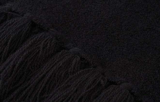 ZHUCHONGYUN winter fringed wool jacquard knit long skirt--MINATO.