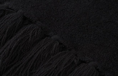 ZHUCHONGYUN winter fringed wool jacquard knit long skirt--MINATO.