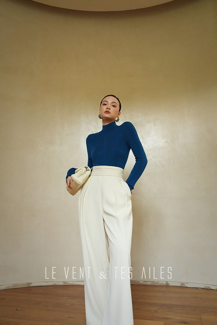 LE VENT&TES AILES seamless Yangtze yarn wool high-neck knit turtle neck-FEY