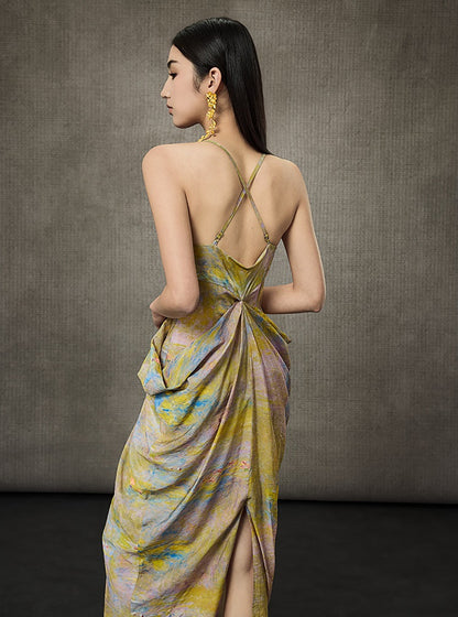 HECO Stacked Layered Midi Long Slip Dress  - KING.