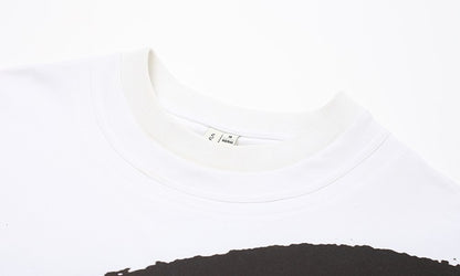 ZHUCHONGYUN  Print Loose Dropped Shoulder Long Sleeve Top-KOUSEI.