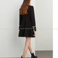DPLAY fall Autumn Classic Black A-line Tweed Dress - floe
