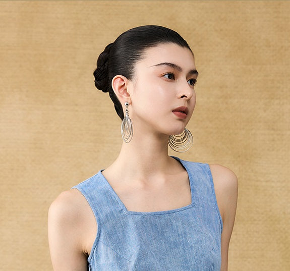 HECO Chinese women's summer blended glitter diamond I-shirt - SHADOW.