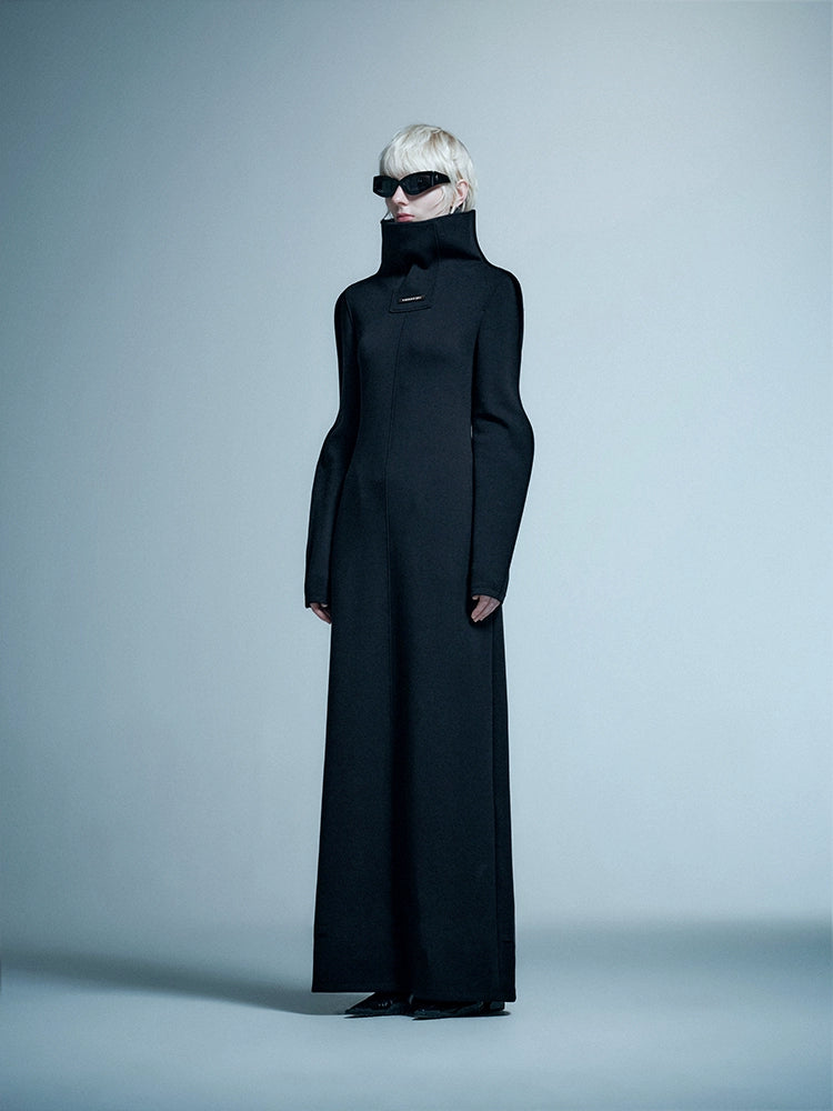 ANNAKIKI niche designer model comfortable wavy stand-up collar coat-HIROTO