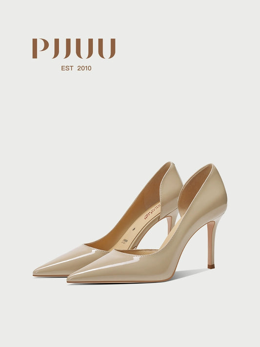 PJJUU nude pointed toe stiletto shoes - SMUG.