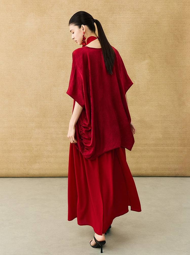 HECO Chinese style loose shirred shawl jacket summer travel sunscreen shirt - SQUAD.