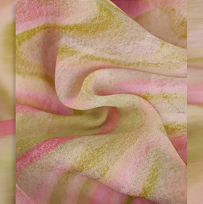 HECO Chinese Style Silk Chiffon Slip Summer Water Ripple Print Long Skirt - PEKKER.