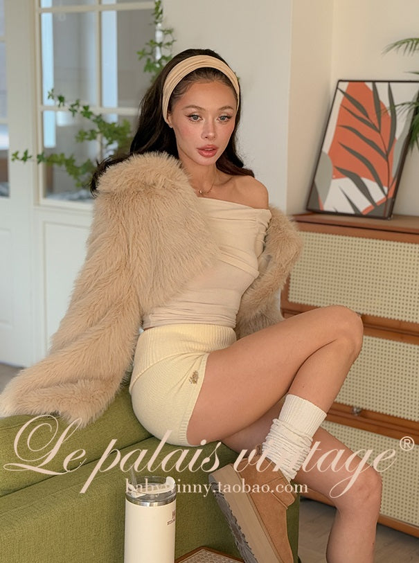 le Palais Vintage 3 off-the-shoulder Off-the-shoulder Asymmetrical Pleated Top-GEAR