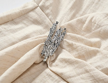 COMME MOI women's V-neck lace-up pinch pleated midi dress - JOSEPH.