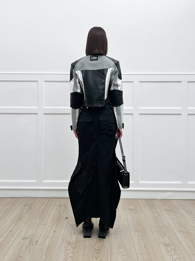 ANNAKIKI  geometric split workwear style skirt - JIHYO.