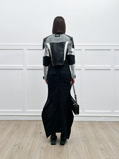 ANNAKIKI  geometric split workwear style skirt - JIHYO.