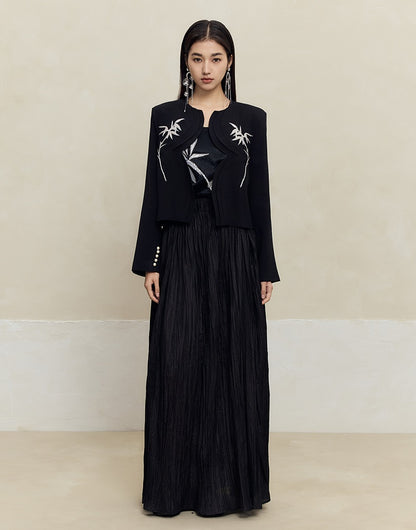 HECO spring embroidery acetate hemp short jacket women - gift.