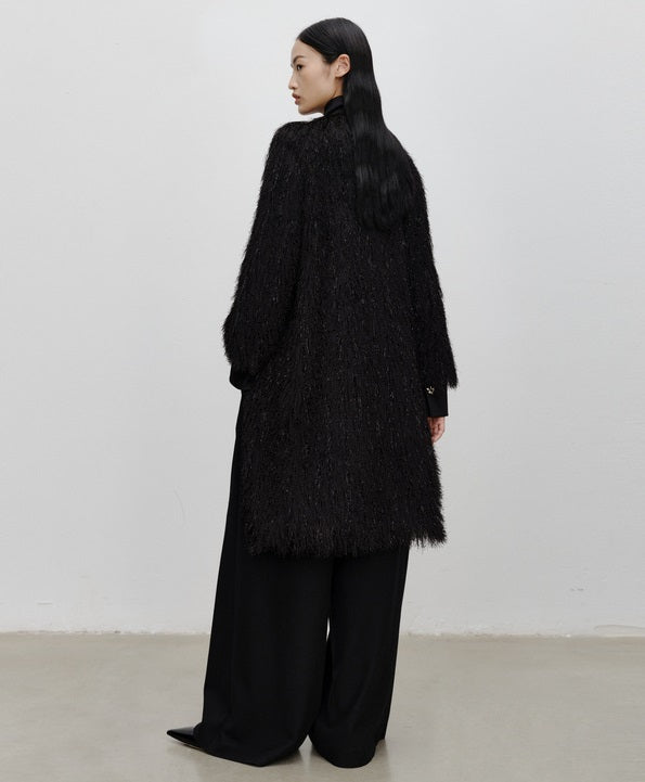 COMME MOI Lu Yan Designer's new women's high-end fringed sequin streamer long jacket - INDIA.