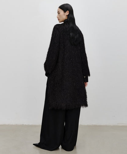 COMME MOI Lu Yan Designer's new women's high-end fringed sequin streamer long jacket - INDIA.