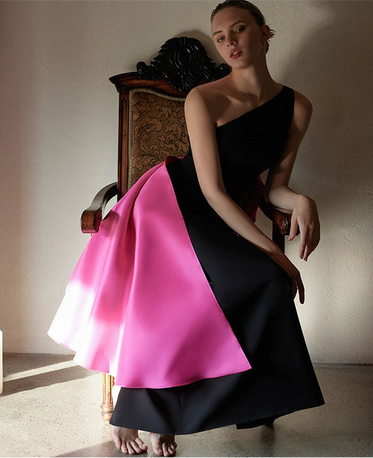 GOUDIN elegant women's light luxury black evening dress-CASNA.