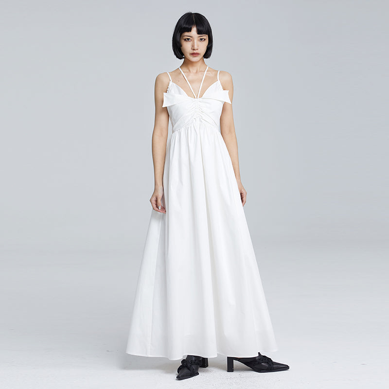 TINY IN high waist large women's halter neck back cut-out long dress- AMADA