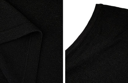 HECO Chinese Slimming Waist Linen Knit Breathable Crew Neck T-Shirt - INDIGO.