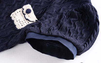 Le Palais  navy knitted puff sleeve top pleated skirt-XERX