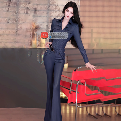 VJE Cross Decorative Business Style Jumpsuits-DOE.