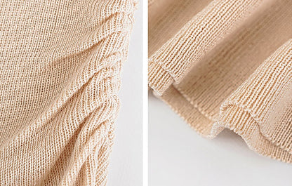 HECO Chinese style slightly transparent round neck knitted short sleeve T-shirt -BING.