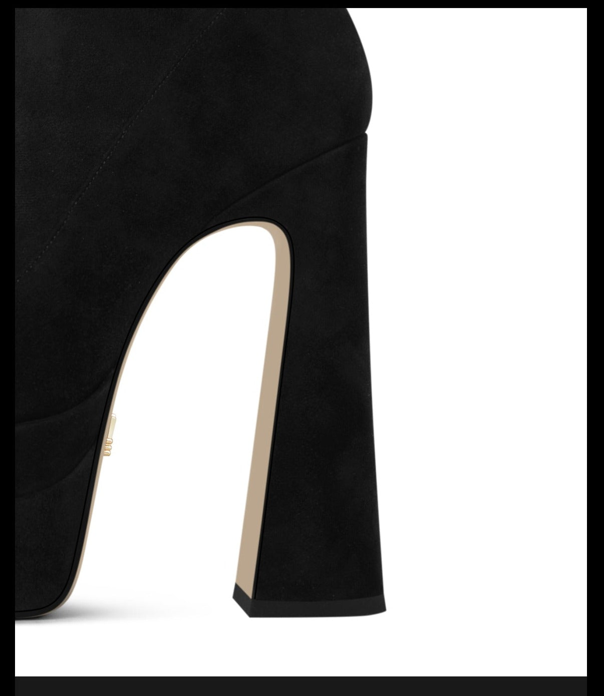 Fabfei black over-the-knee stretch block platform high heel boots - Nuraa