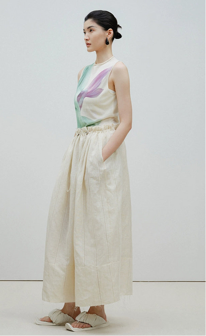 ZHUCHONGYUN Crew neck slim knit sleeveless top-SHIGEO.