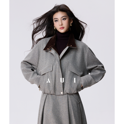 AUI Professional Fall/Winter New High-End Waist Temperament Short Skirt - CRACK