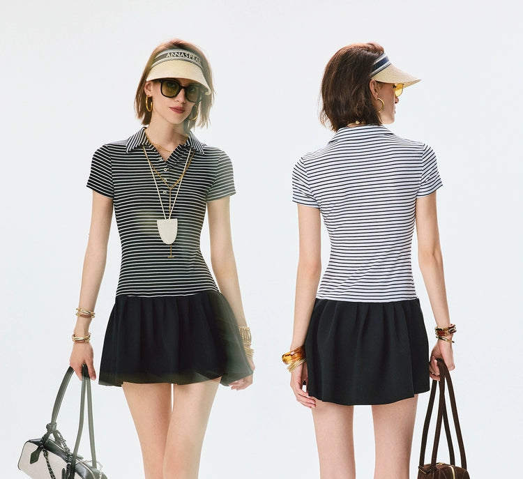 ANNASPEAK  POLO collar dress-RICO.
