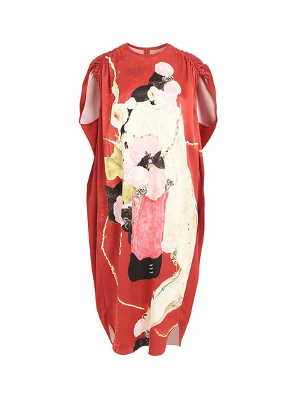 ZHUCHONGYUN spring silhouette shirred dress-KANON.