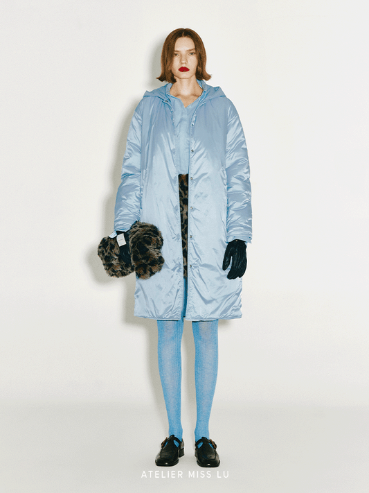 ATELIER MISS LU Glacier Blue Long Hooded Cotton Suit - GRACE