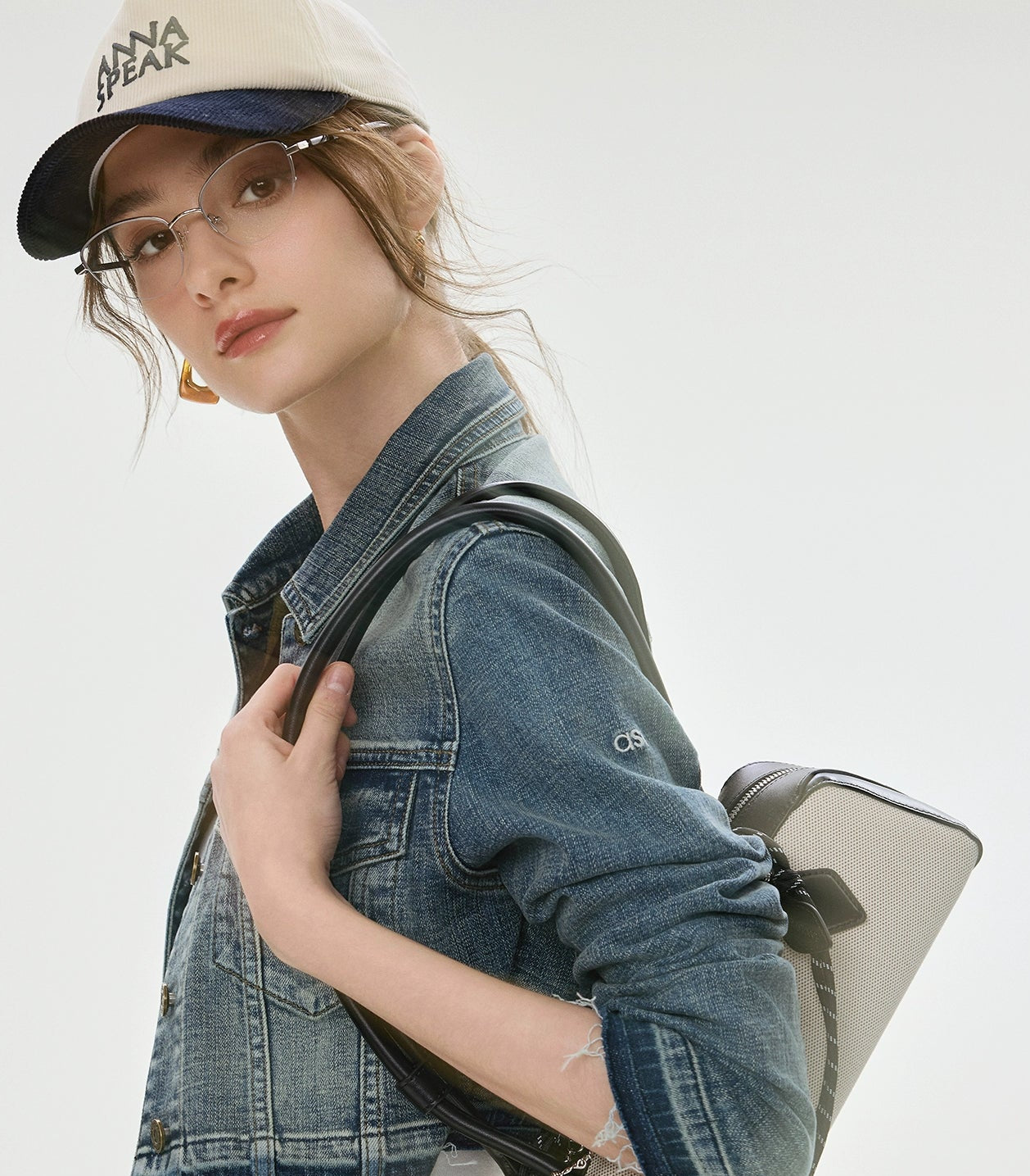 ANNASPEAK Denim  Wash Short Small Long  Denim Jacket-AYO.