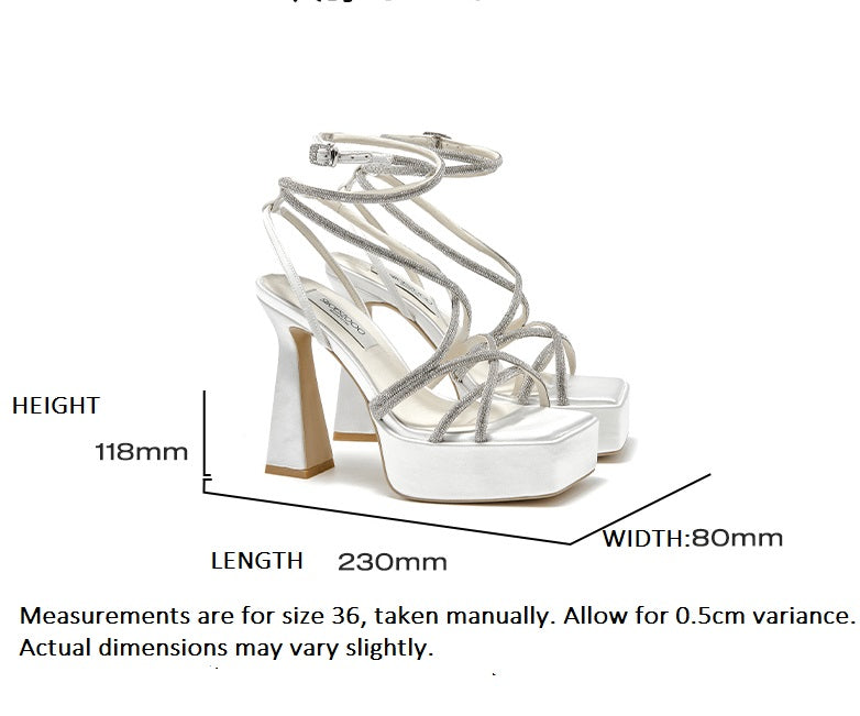 SHOESZOOO Straight Strap Platform High Heel - RICHES.