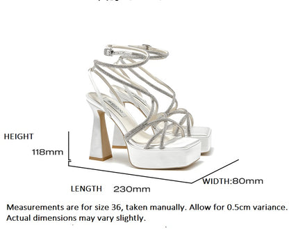 SHOESZOOO Straight Strap Platform High Heel - RICHES.