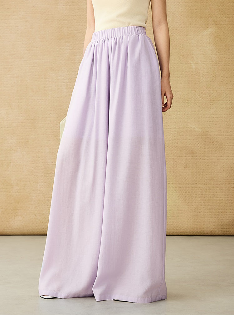 HECO Acetate High Waist Wide-leg Pants - TREY.