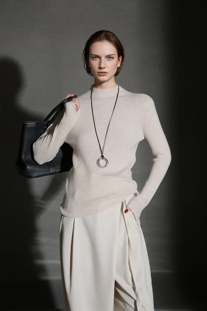 PIAOIN minimalist wool base layer women's turtle neck sweater top-GENA