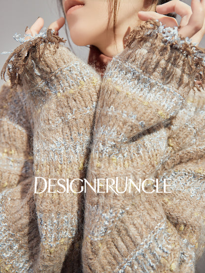 DGU "Twilight" black cardigan lazy style French retro versatile slimming top - DARCY.