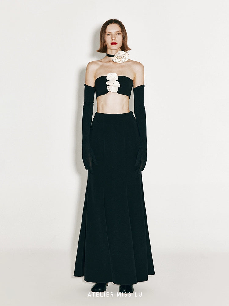 ATELIER MISS LU Three-dimensional Orchid Patch Bandeau Top - MATHEW.