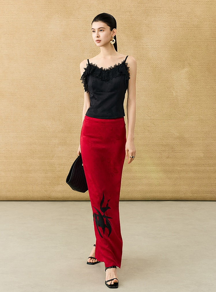 HECO Chinese High-end Acetate Lace Splicing Camisole - ZEPH.