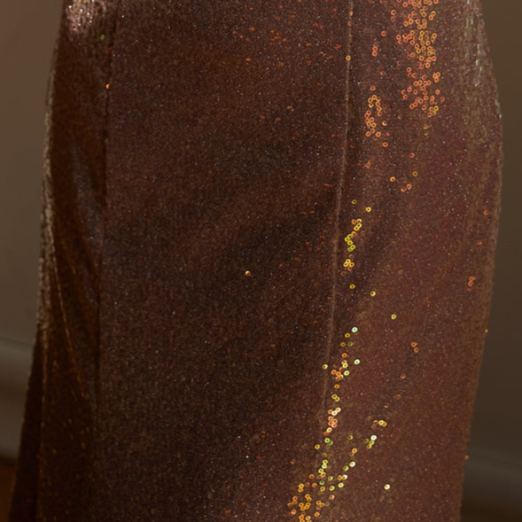 DOLLY Elegant Chest Wrap Feather Off Shoulder Long Sequin Mermaid Dress-TURA