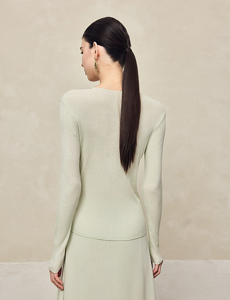 HECO Two Layered Knitted Long Sleeve Tops for Women - LIFE.