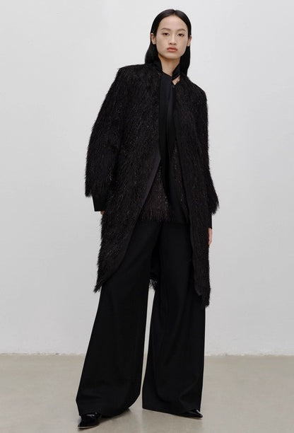COMME MOI Lu Yan Designer's new women's high-end fringed sequin streamer long jacket - INDIA.