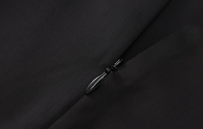 ZHUCHONGYUN simple fashionable black satin straight long skirt-MEGUMIN.