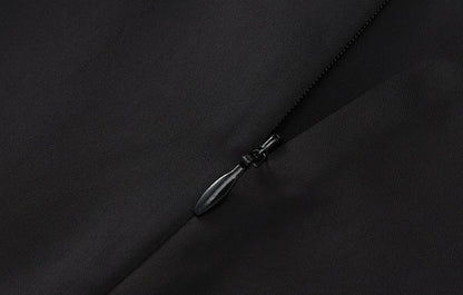 ZHUCHONGYUN simple fashionable black satin straight long skirt-MEGUMIN.