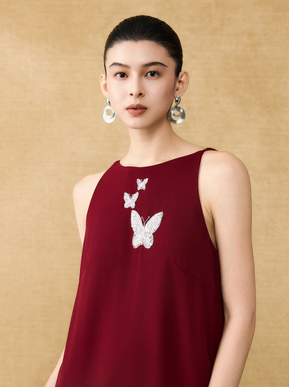 HECO Chinese style butterfly bead embroidered women's long skirt - CLOAK.