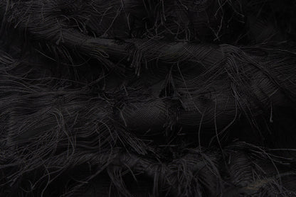 ATELIER MISS LU Slim Fringe Spliced Texture Long Dress Jacket - AMOT