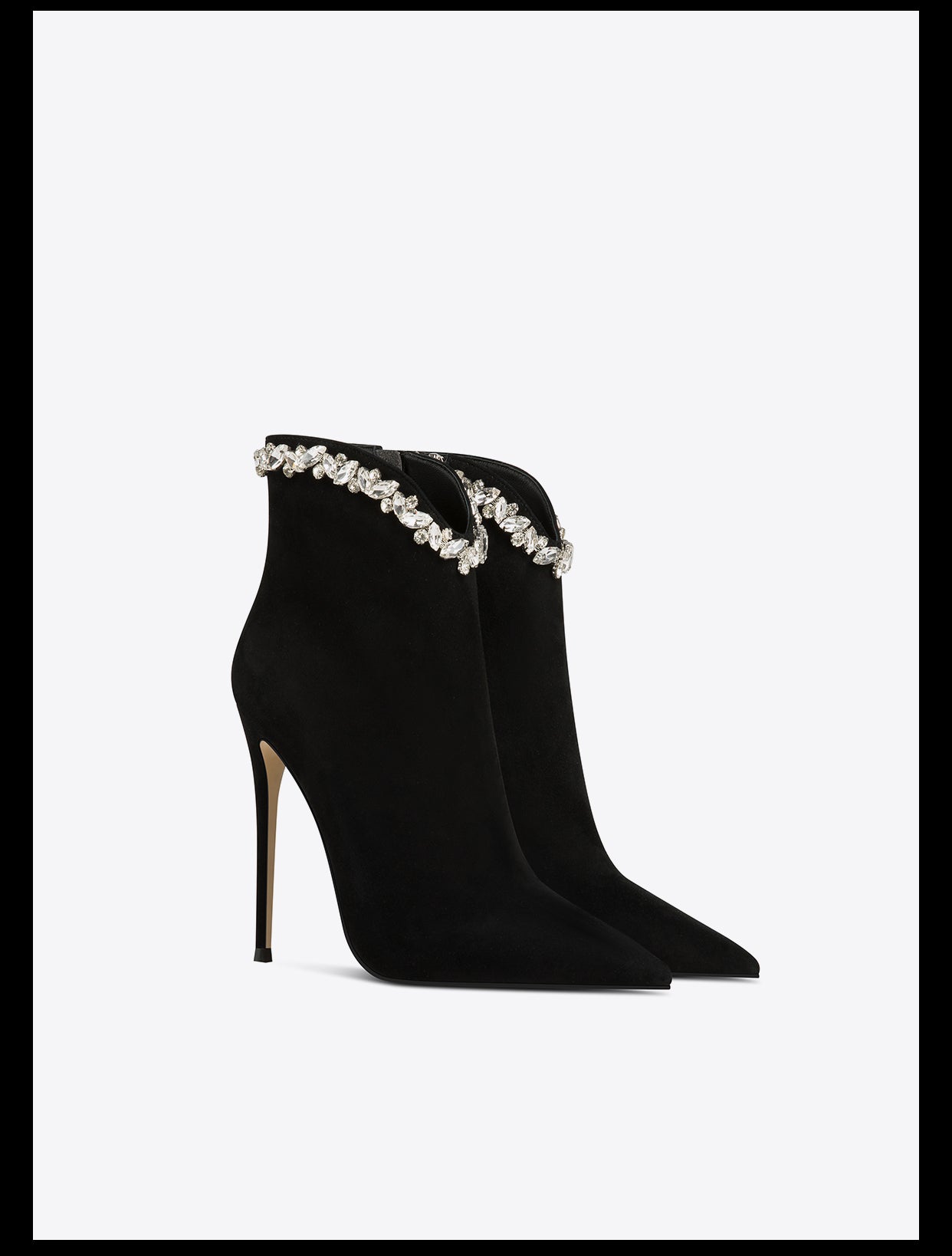 Fabfei black suede pointed toe high-heeled autumn/winter stiletto boots