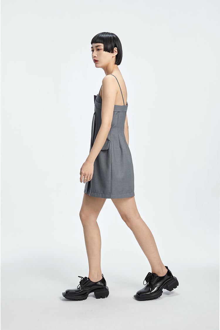 TINY IN curved waist irregular slip short Dress-JOJO