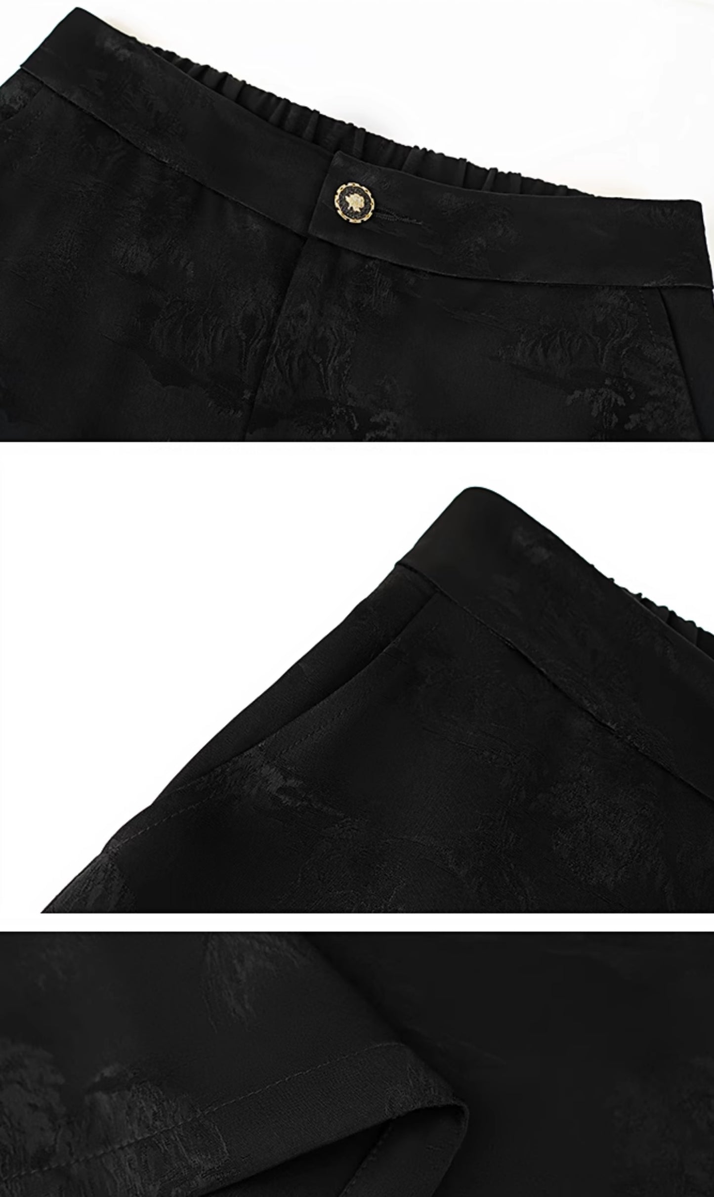 HECO Chinese high-end acetate jacquard drape slimming trousers - QUEEN.