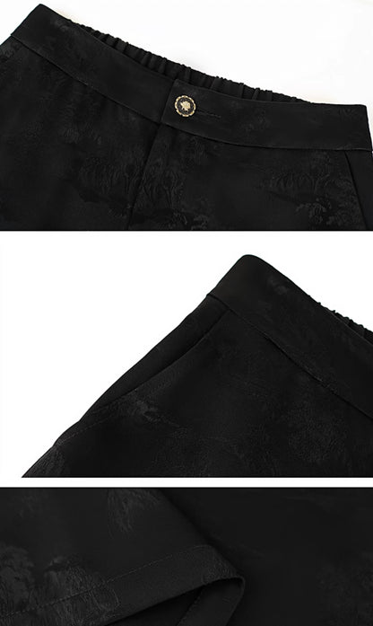 HECO Chinese high-end acetate jacquard drape slimming trousers - QUEEN.